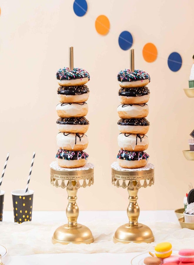 Capesaro Donut Stand Holder,Gold Metal Bagel Stand,Display Stacker Tower for Dessert Table, Doughnut Holder for Birthday, Wedding, Baby Shower, Bridal Shower Party,Pack of 2 - Image 2
